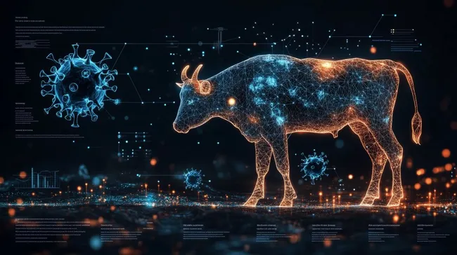 Digitale Kuh-Infografik zum Rindergesundheitsmanagement