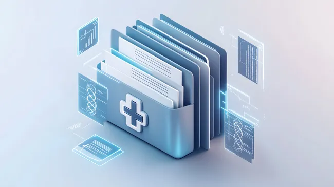 Digitale Patientenakte der Zukunft - schwebende Dokumente