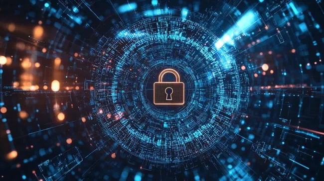 Digitale Sicherheit - Abstraktes Cyber-Verschlüsselungssymbol