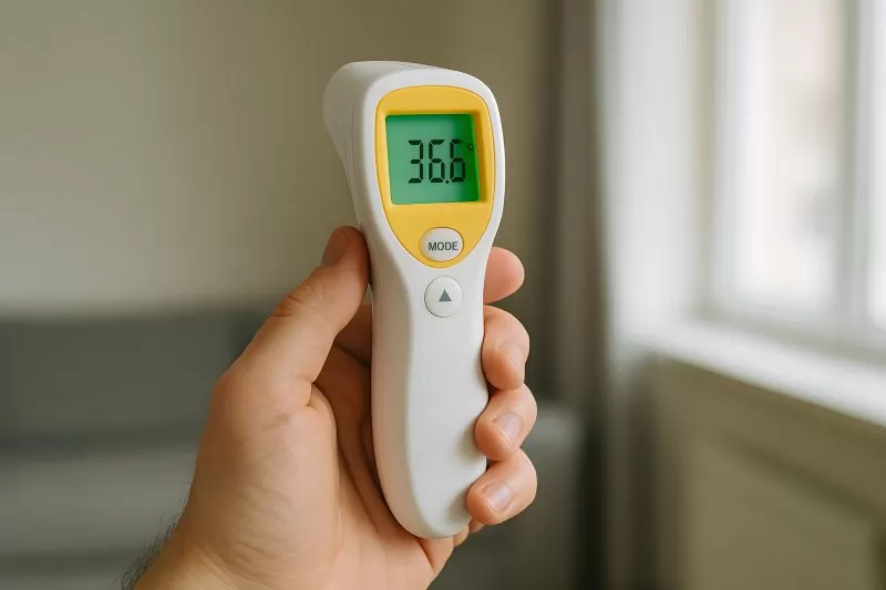 Digitale Temperaturanzeige zur Fiebermessung