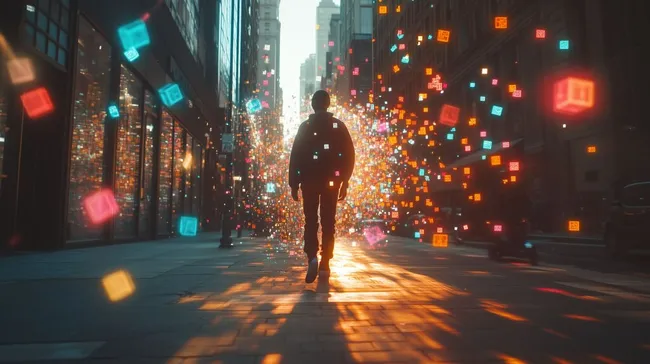 Digitale Transformation in einer hektischen Großstadt