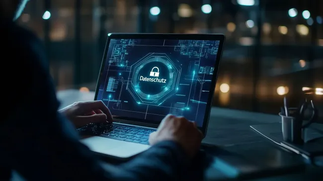 Digitaler Datenschutz auf Laptop-Bildschirm kostenlos herunterladen