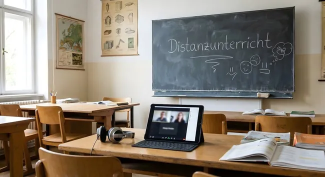 Digitaler Distanzunterricht im modernen Klassenzimmer