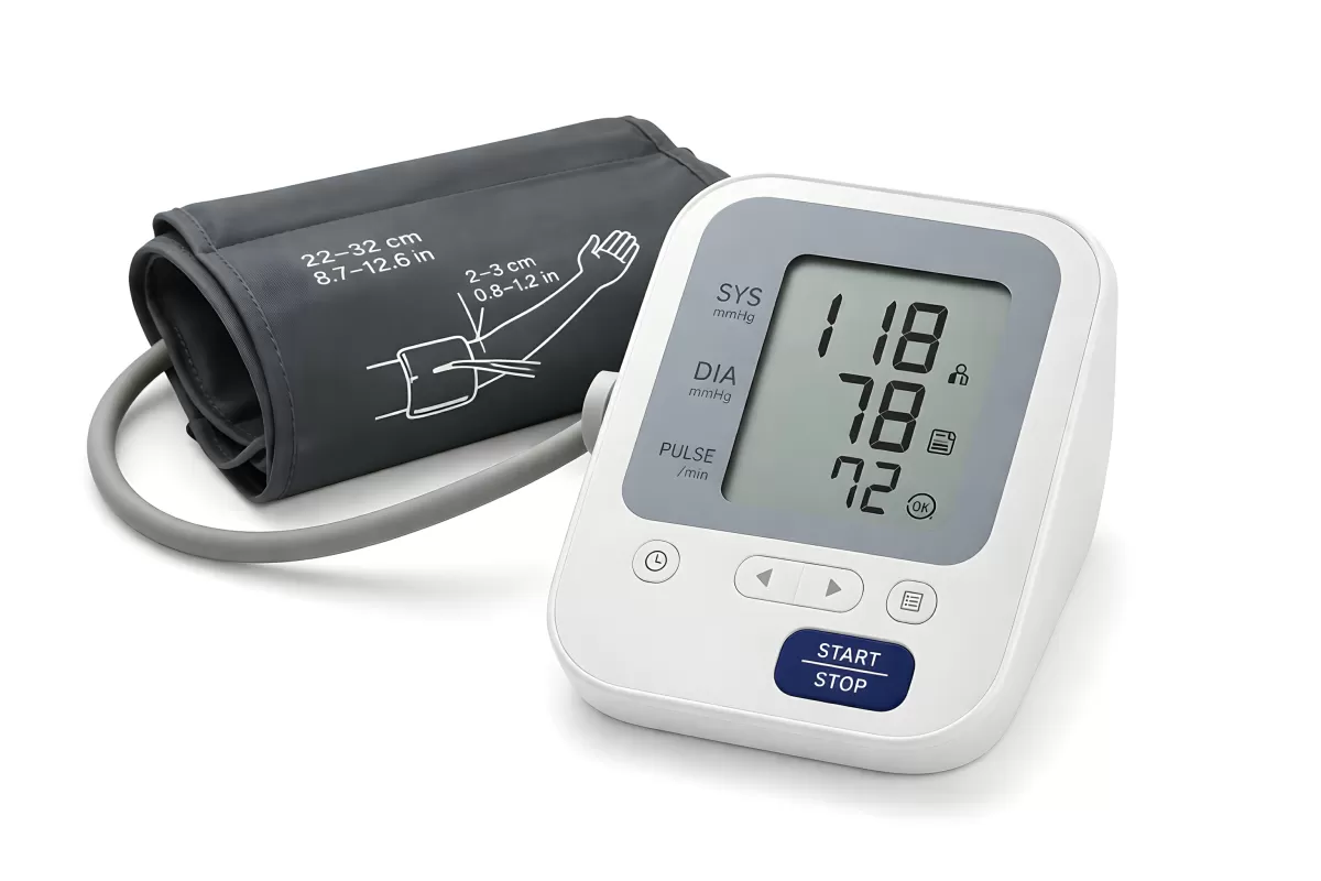 Digitales Blutdruckmessgerät mit Oberarmmanschette