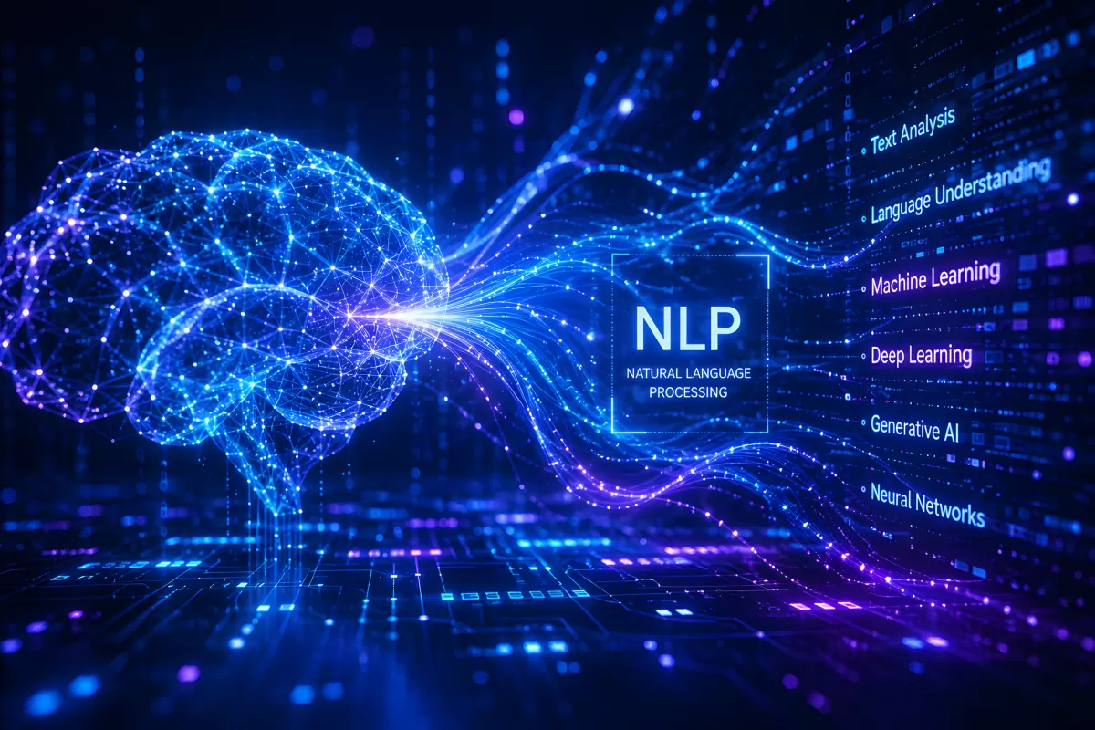 Digitales Gehirn mit NLP und neuronalen Netzwerken