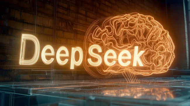 Digitales Gehirn-Symbol in leuchtender Neon-Optik