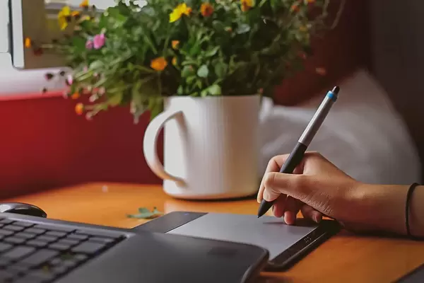 Digitales Malen auf Grafiktablet