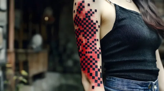 Digitales Tattoo-Design in Pixeloptik