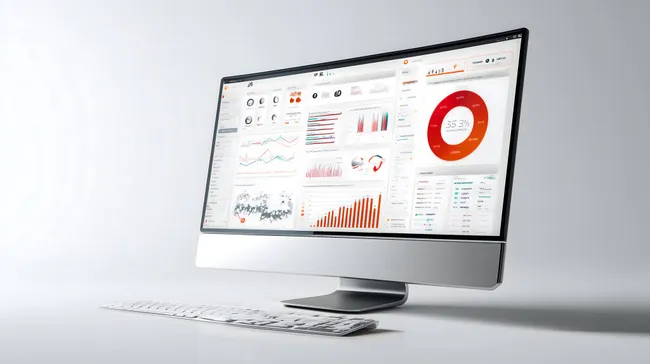 Digitales Unternehmens-Dashboard mit Statistiken und Analysen