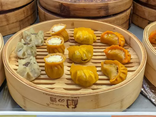 Dim sum with turkey, chicken and shiitake, pheasant