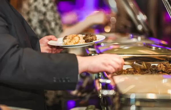 Dinner Pork Meat And Chicken Dish In Hotel