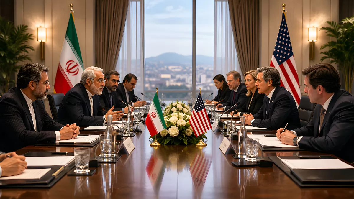 Diplomatische Verhandlungen zwischen Iran und USA am Tisch
