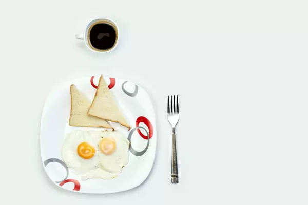 Directly above shot of breakfast served on table