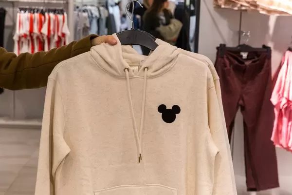 Disney's Mickey Mouse hoodie at an H&M clothing store