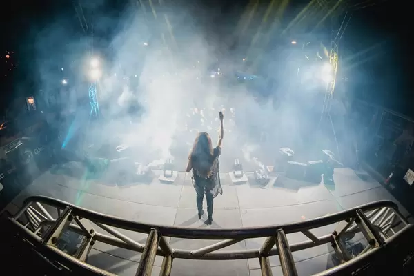 DJ Jennifer Lee covered by smoke machines at DInagyang Music Festival