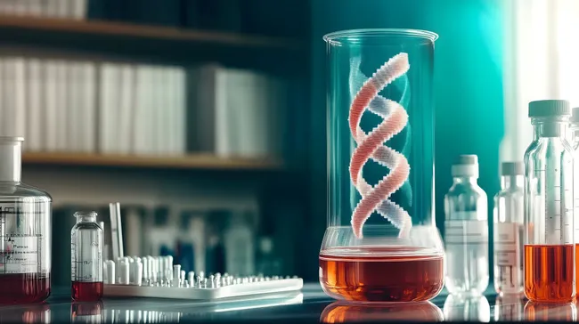 DNA-Helix-Hologramm im Laborkontext