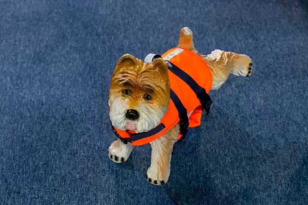 Dog in a lifejacket toy - Boot Düsseldorf 2018