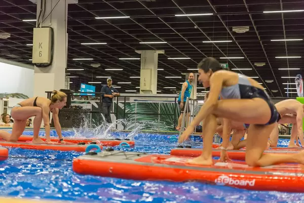 Doing exercises on a BEboard - FIBO Cologne 2018