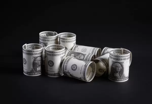 Dollar money banknotes rolls