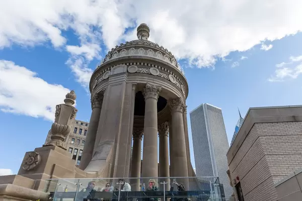 Dome of the Cupola on the rooftop lounge and bar of London House Hotel in Chicago