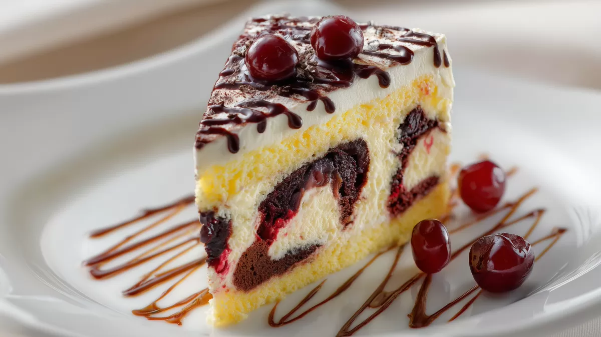 Donauwellen-Torte mit Kirschen und Schokolade