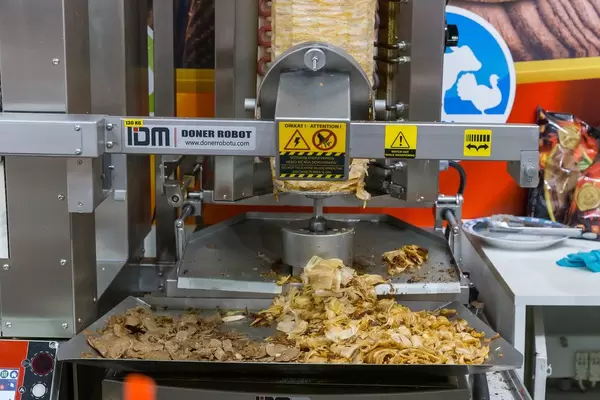 Döner Robot schneidet das Fleisch