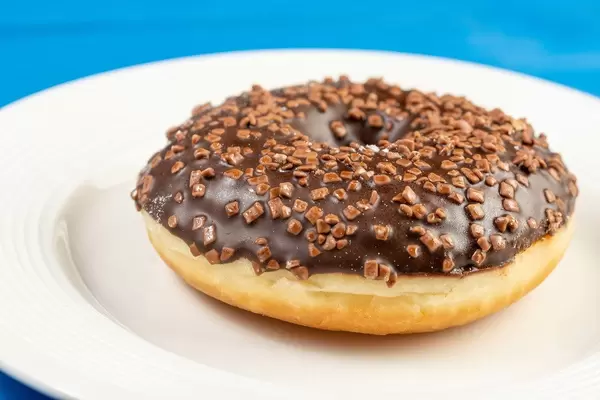 Donut with Chocolate Topping on the plate