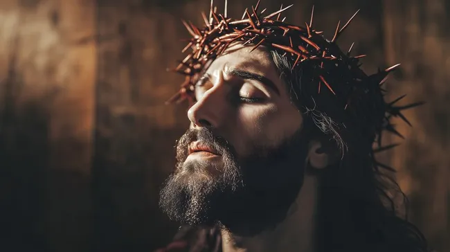 Dornenkrone des leidenden Erlösers - Christus-Porträt