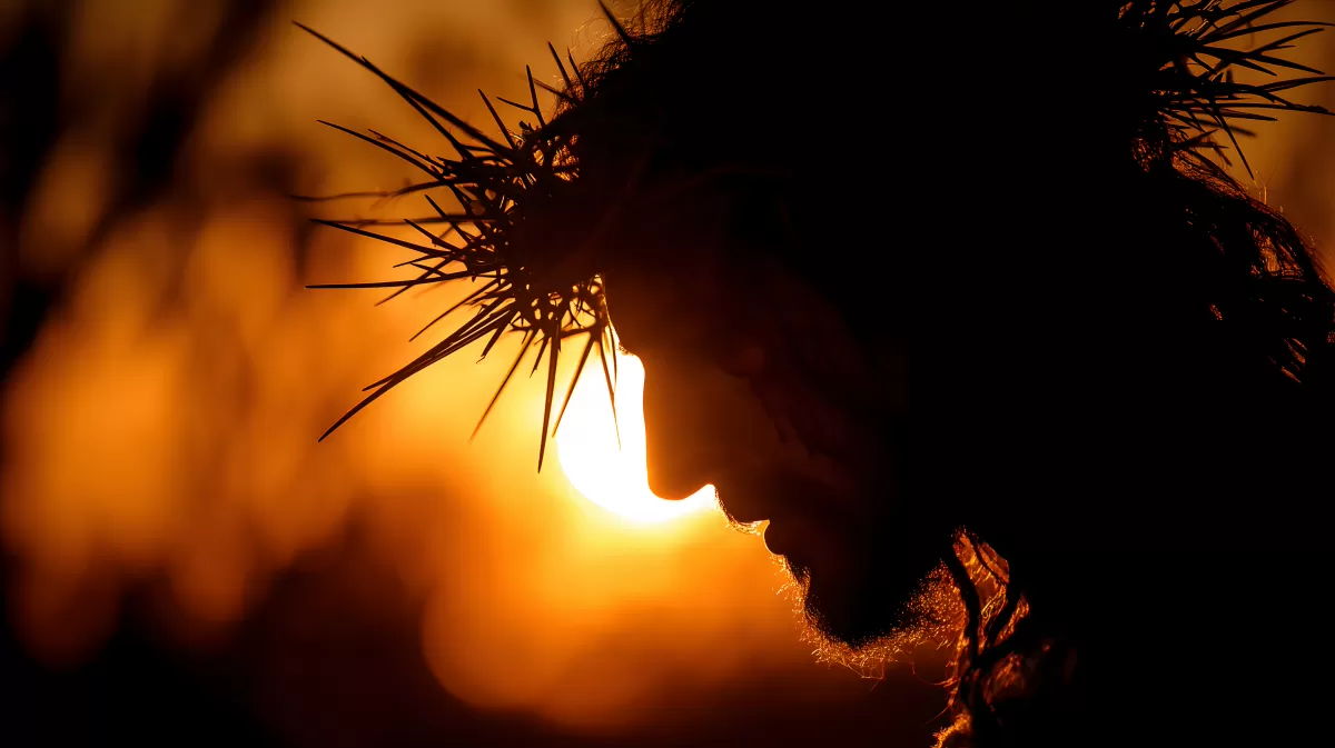 Dornenkrone im Sonnenuntergang - Religiöses Symbolbild