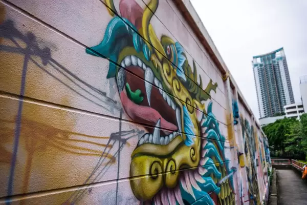 Dragon Graffiti at the Canal in Bangkok