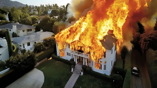 Dramatische Flammen vernichten Luxusanwesen