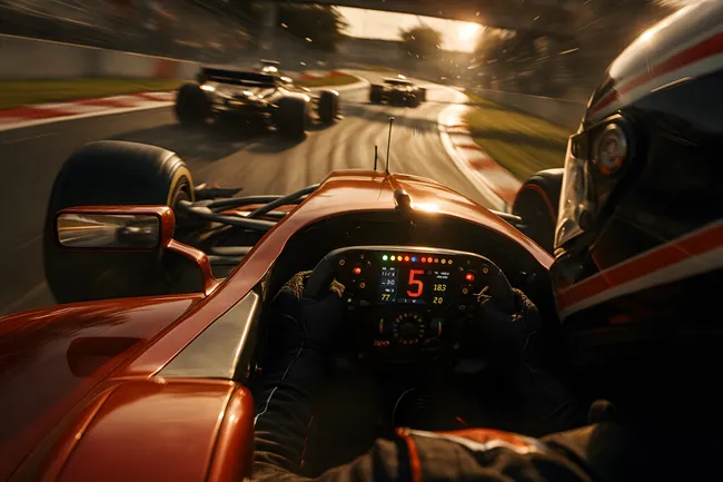 Dramatische Formel-1-Cockpitperspektive im Rennen