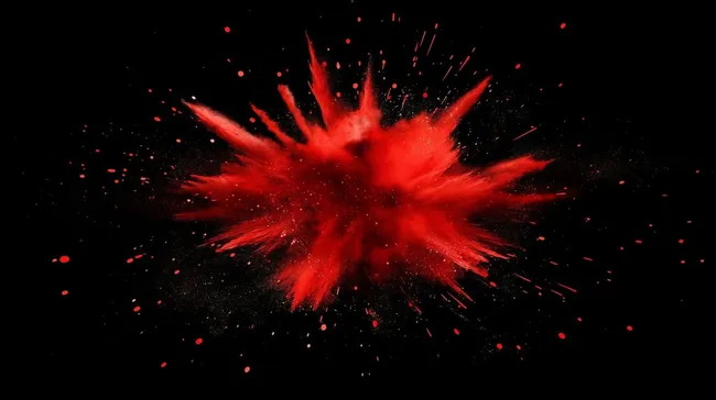 Dramatische rote Explosion auf schwarzem Hintergrund
