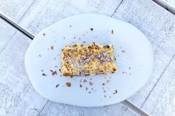 Draufsicht von Millefeuille Kuchen