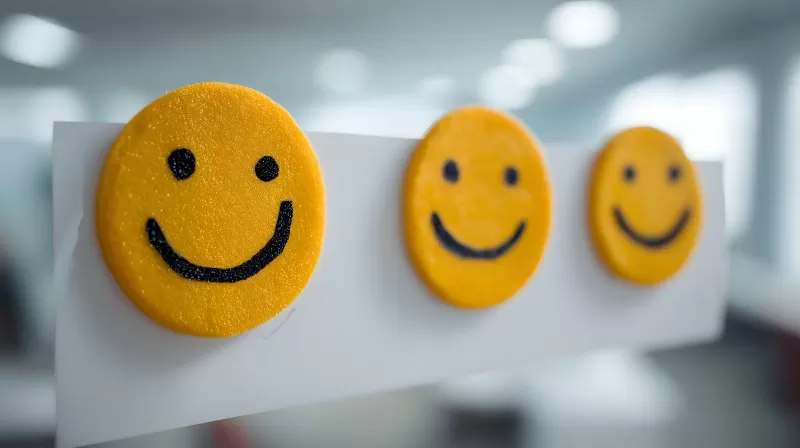 Drei Smileys für Kundenfeedback