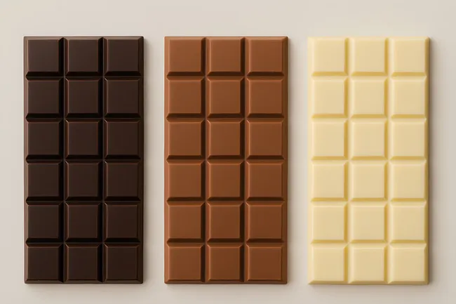 Drei verschiedene Schokoladentafeln im Vergleich