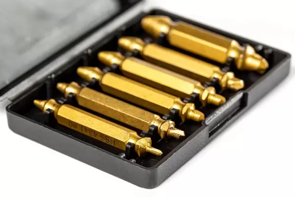 Drilling tools made of solid steel in box