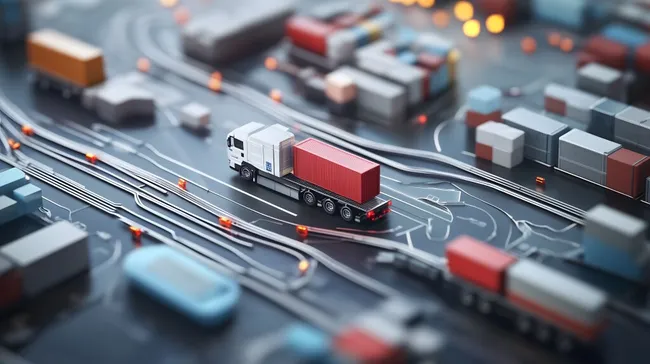 Drohnenansicht einer komplexen Logistik-Infrastruktur