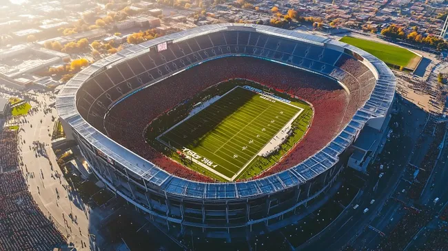 Drohnenaufnahme eines American Football-Stadions