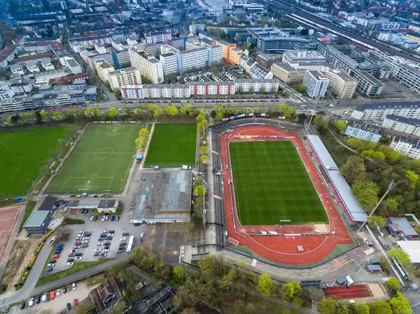 Südstadion Köln: Drohnenfoto vom Fortuna Köln-Stadion