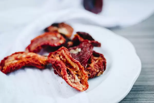 Dry tomatoes close up