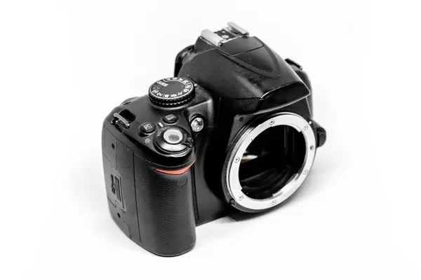 DSLR camera isolated in white background