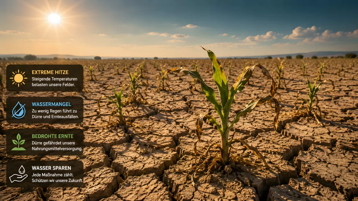 Dürre bedroht Maisfeld – Klimawandel in der Landwirtschaft