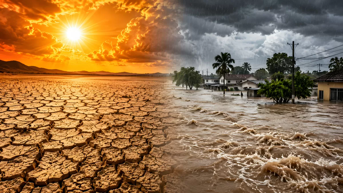 Dürre und Überschwemmung als Zeichen des Klimawandels