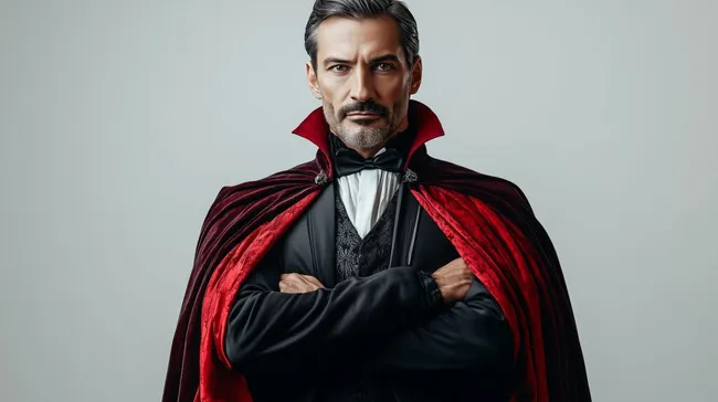 Düsterer Vampir in eleganter Tracht