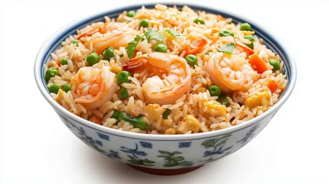 Duftender Gebratener Reis mit Garnelen und Gemüse