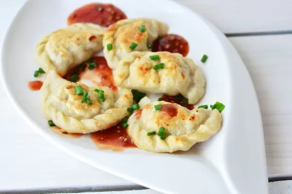 Dumplings with gravy sauce / Maultaschen / Teigtaschen