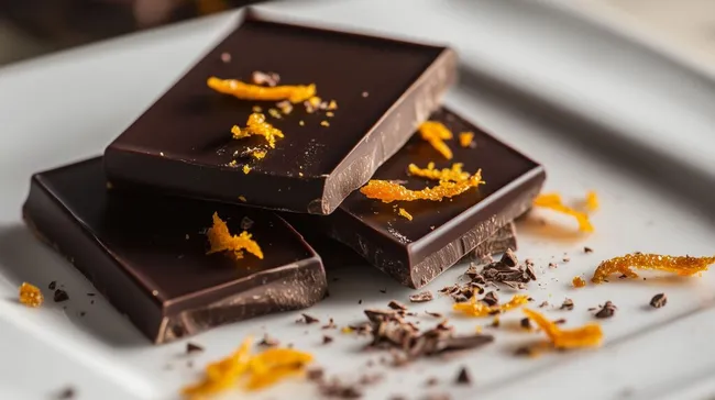 Dunkle Schokolade mit Orangenschalen - Luxuriöse Nascherei