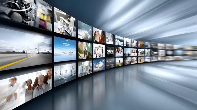 Dynamische digitale Medienwand für Fotoinhalte