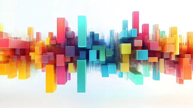 Dynamische Farbarchitektur-Illustration für digitale Medien